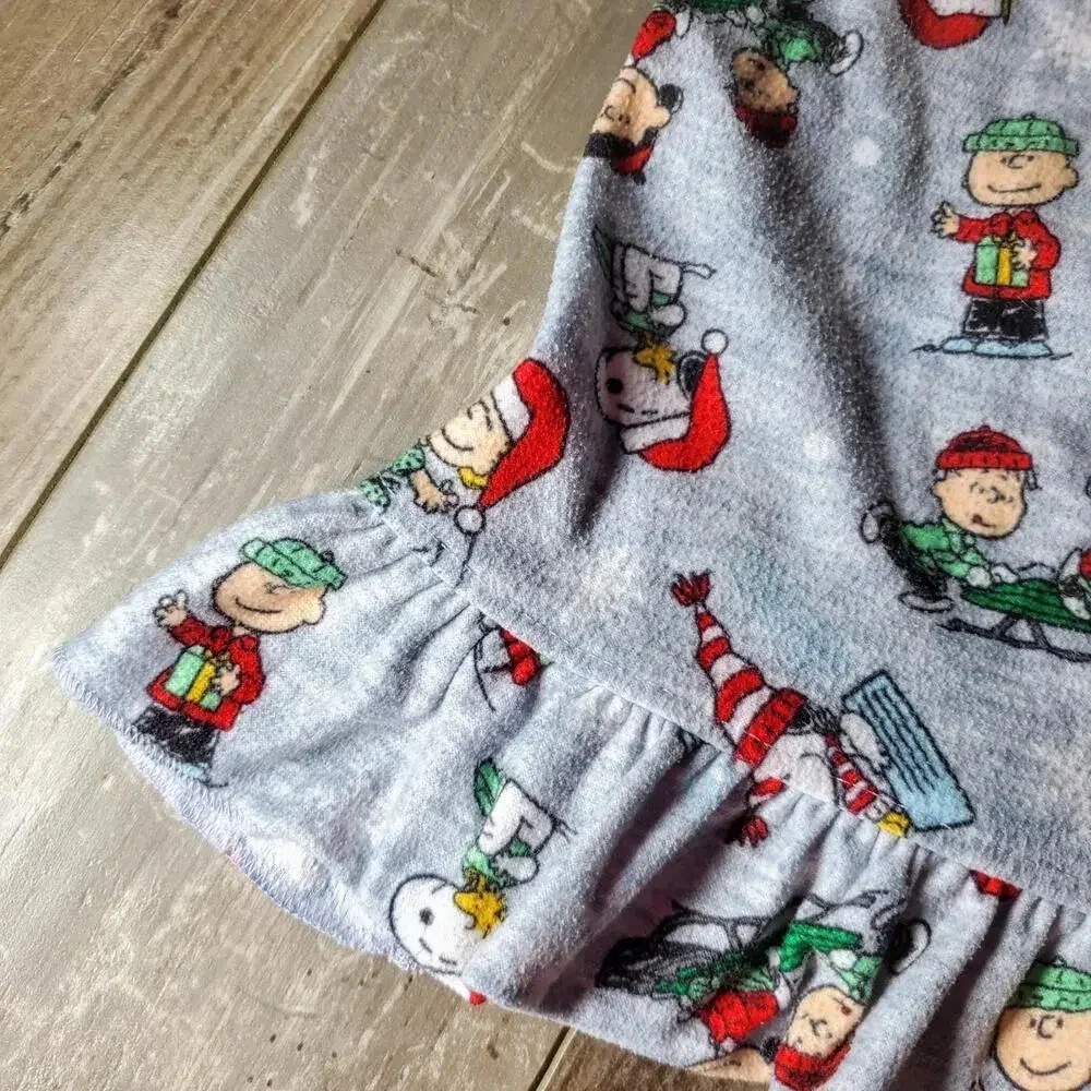 Peanuts Toddler Girls' Snoopy Holiday Christmas Soft Woven Pajama Nightgown 2T